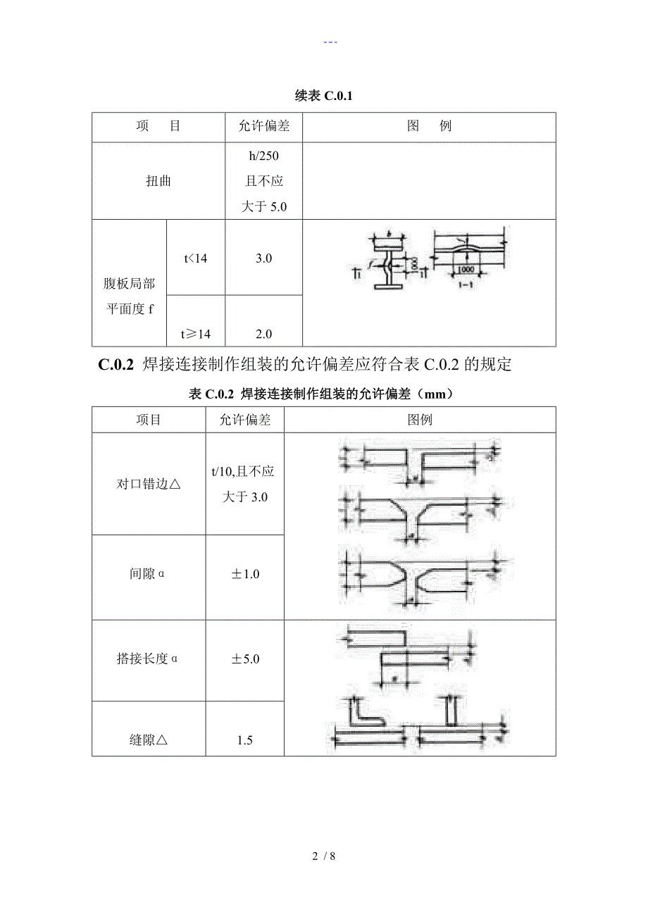 钢结构允许误差标准_第2页