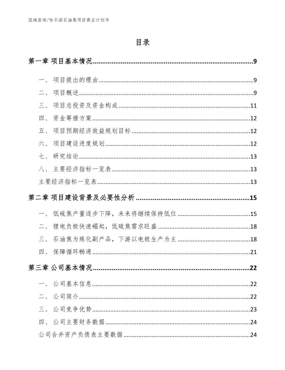 哈尔滨石油焦项目商业计划书_第2页