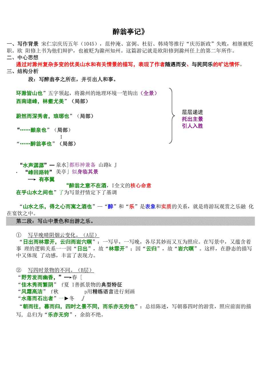 《醉翁亭记》结构分析_第1页