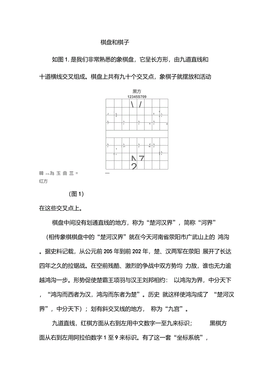 象棋棋盘和棋子棋谱记录法_第1页