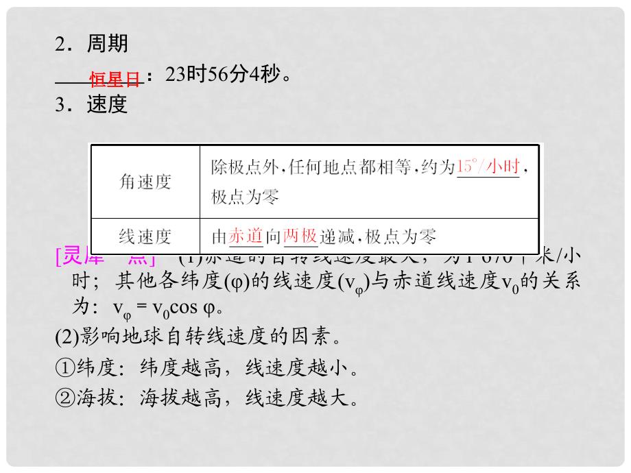 高考地理一轮复习 （知识梳理+提能优化）14 地球自转及其地理意义课件 新人教版必修1_第3页