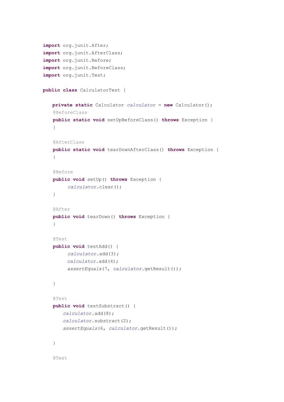 用Junit测试计算器单元对象类_第5页