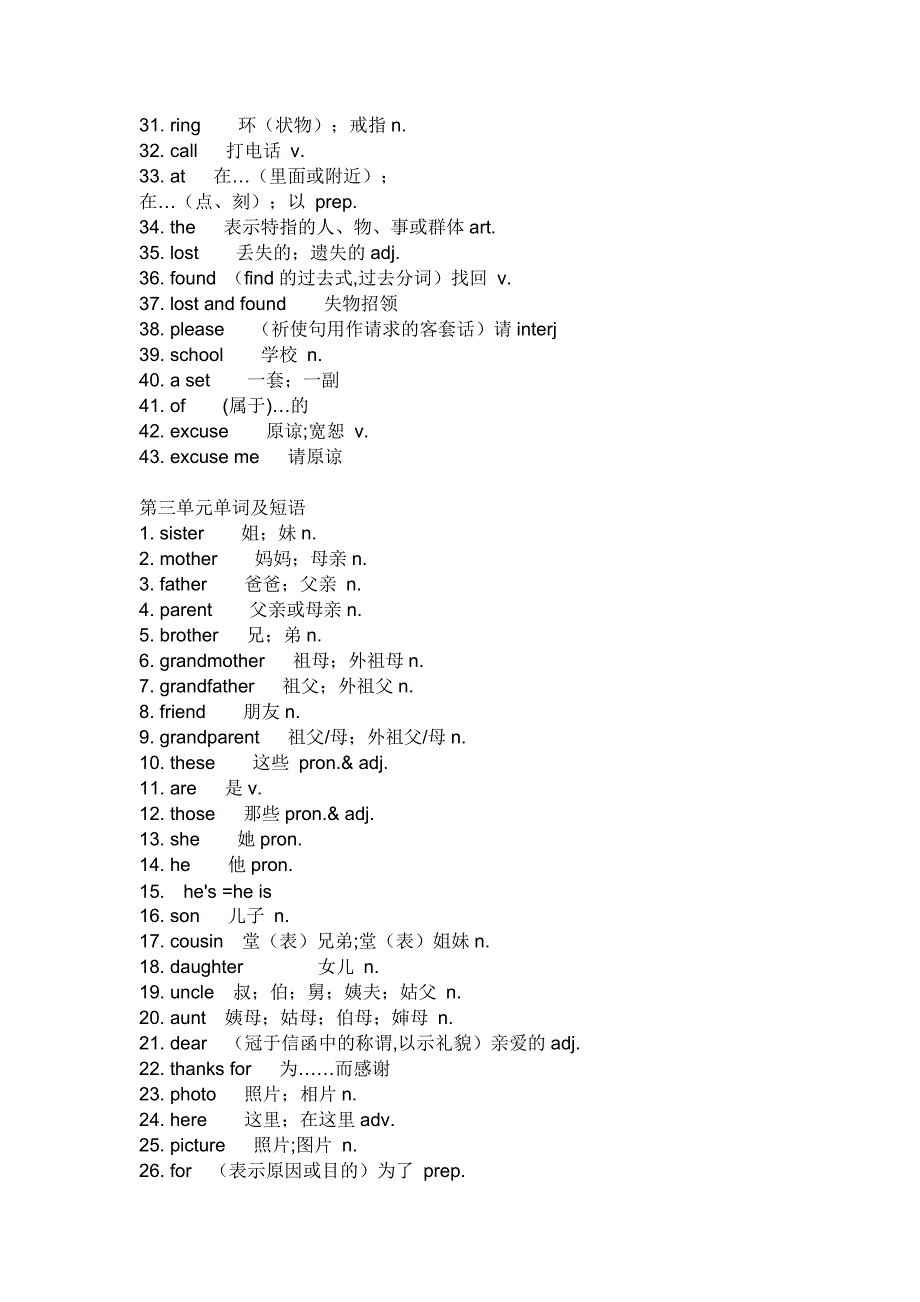 初一上册英语单词表_第3页