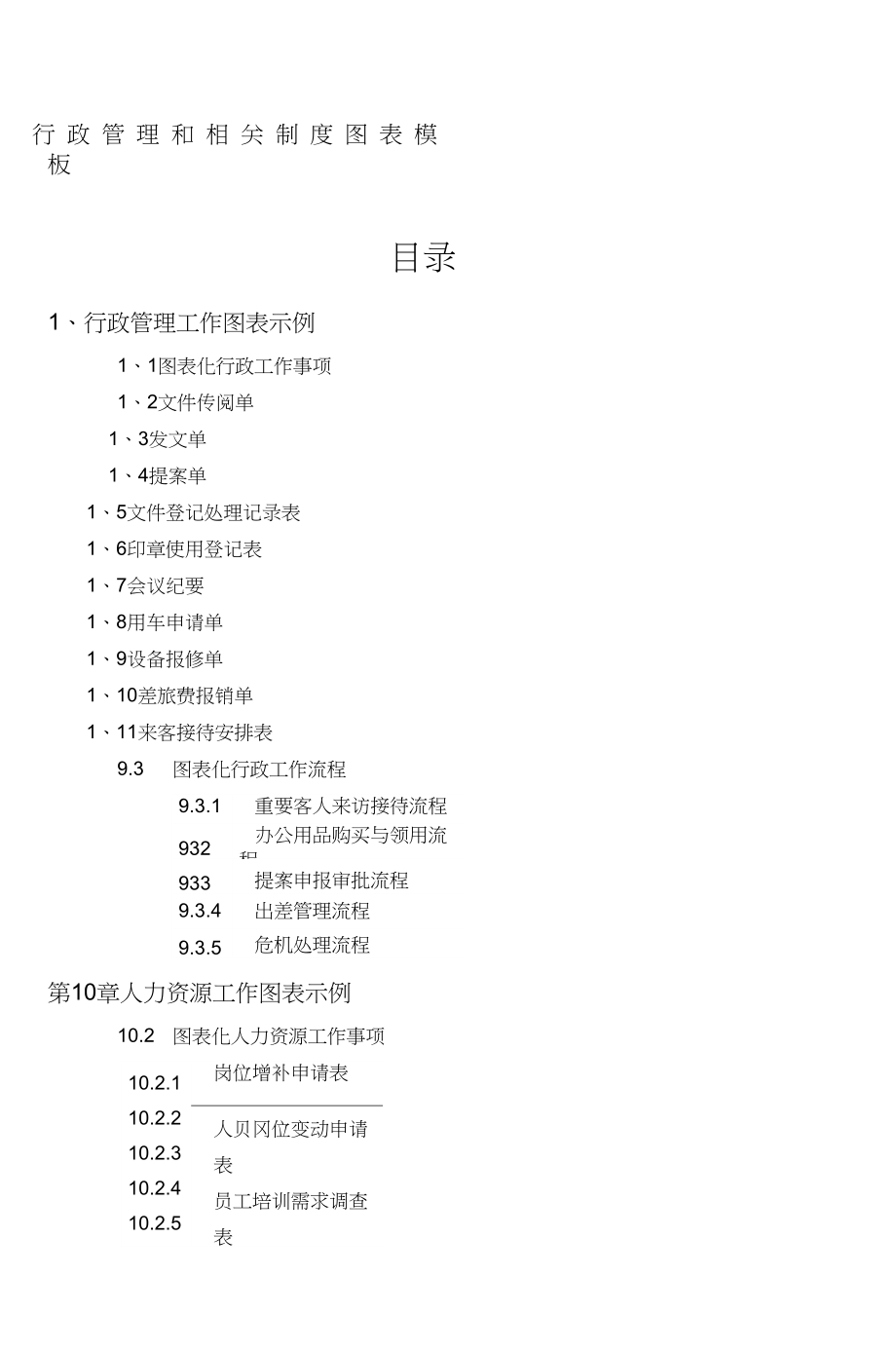 行政管理和相关制度图表模板_第1页
