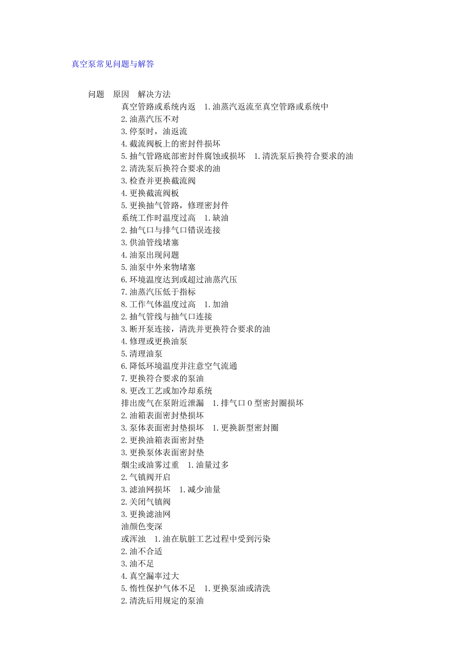 真空泵常见问题与解答.doc_第1页