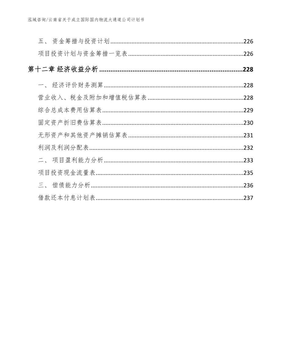 云南省关于成立国际国内物流大通道公司计划书_第5页