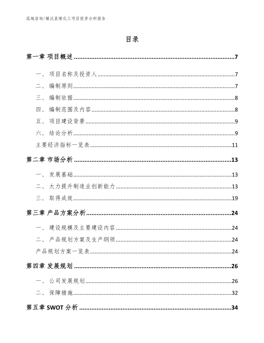 镇沅县煤化工项目投资分析报告_第2页