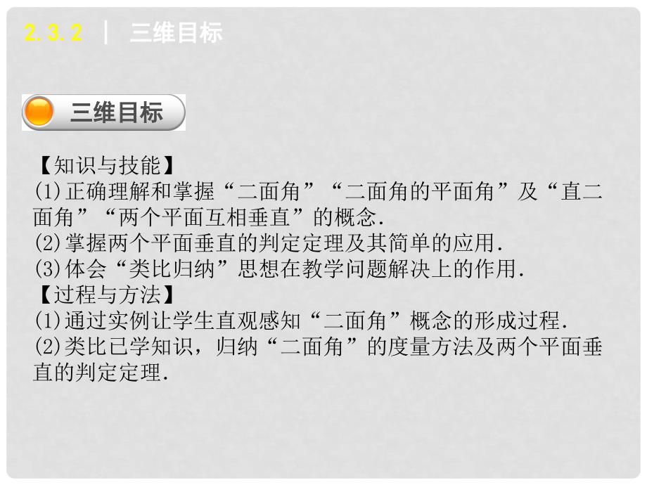 学练考高中数学 2.3.2 平面与平面垂直的判定课件 新人教A版必修2_第2页