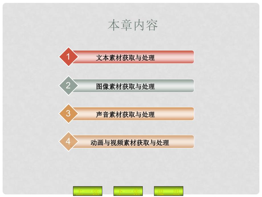 湖南省益阳市六中九年级信息技术《第2章 多媒体CAI课件素材获取与处理 》课件_第2页