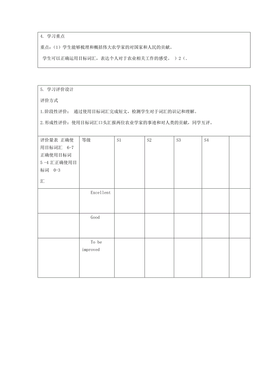 基于主题意义探究的英语词汇教学 教学设计_第2页