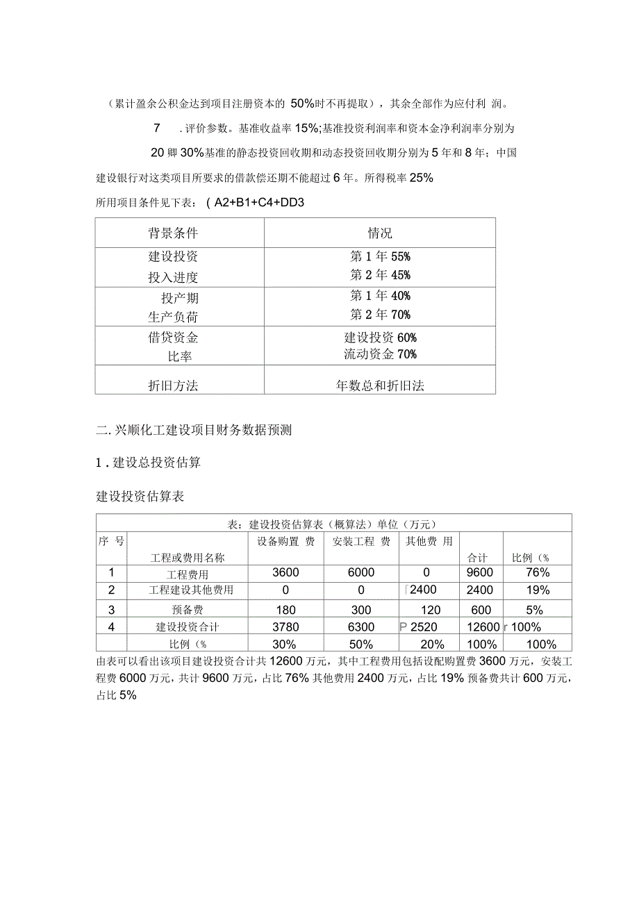 工程经济学课程设计范例_第2页