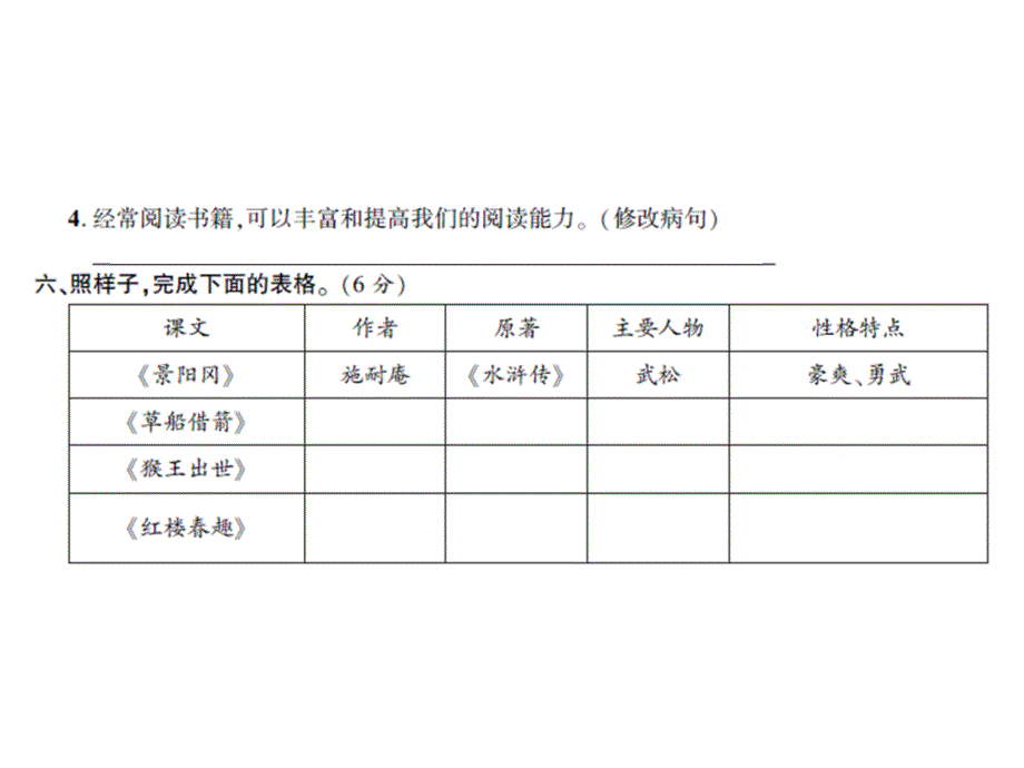 部编版小学语文五年级下册期中测试题及答案ppt课件_第4页