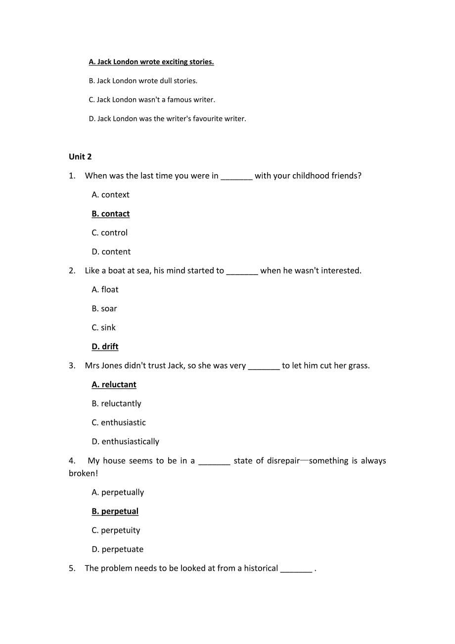 新标准大学英语综合教程3unit test答案(全)_第5页