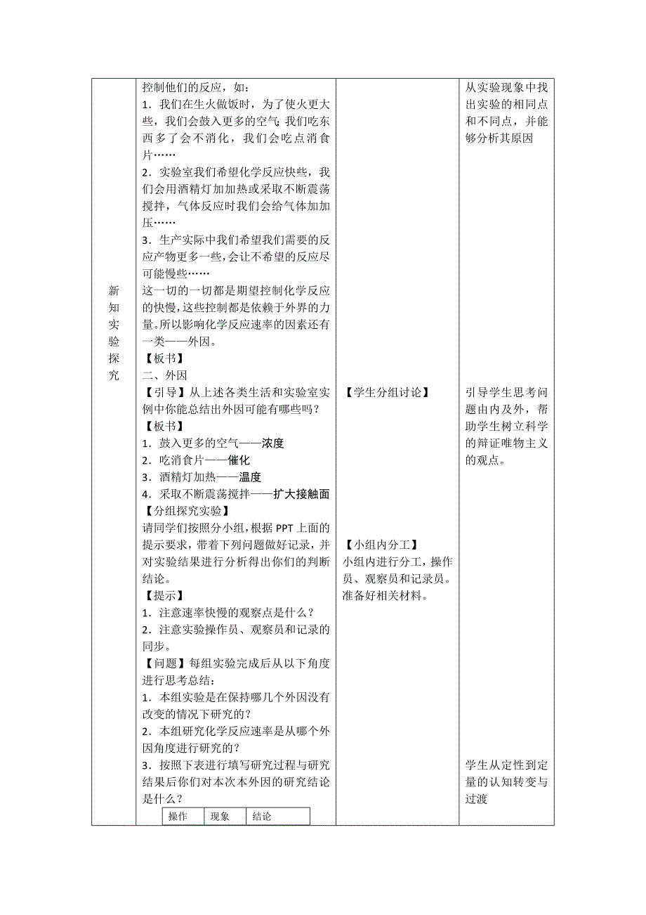 2014-2015学年万源中学人教版高中化学必修二第二章第三节--影响化学反应速率的因素.doc_第3页