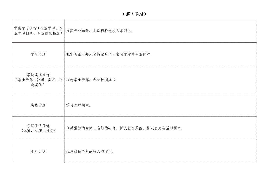 理工学院大学生学期学业规划表_第3页