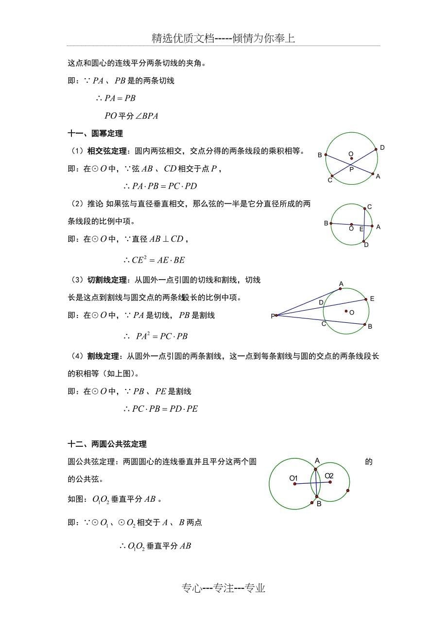 初中圆的知识点归纳_第5页