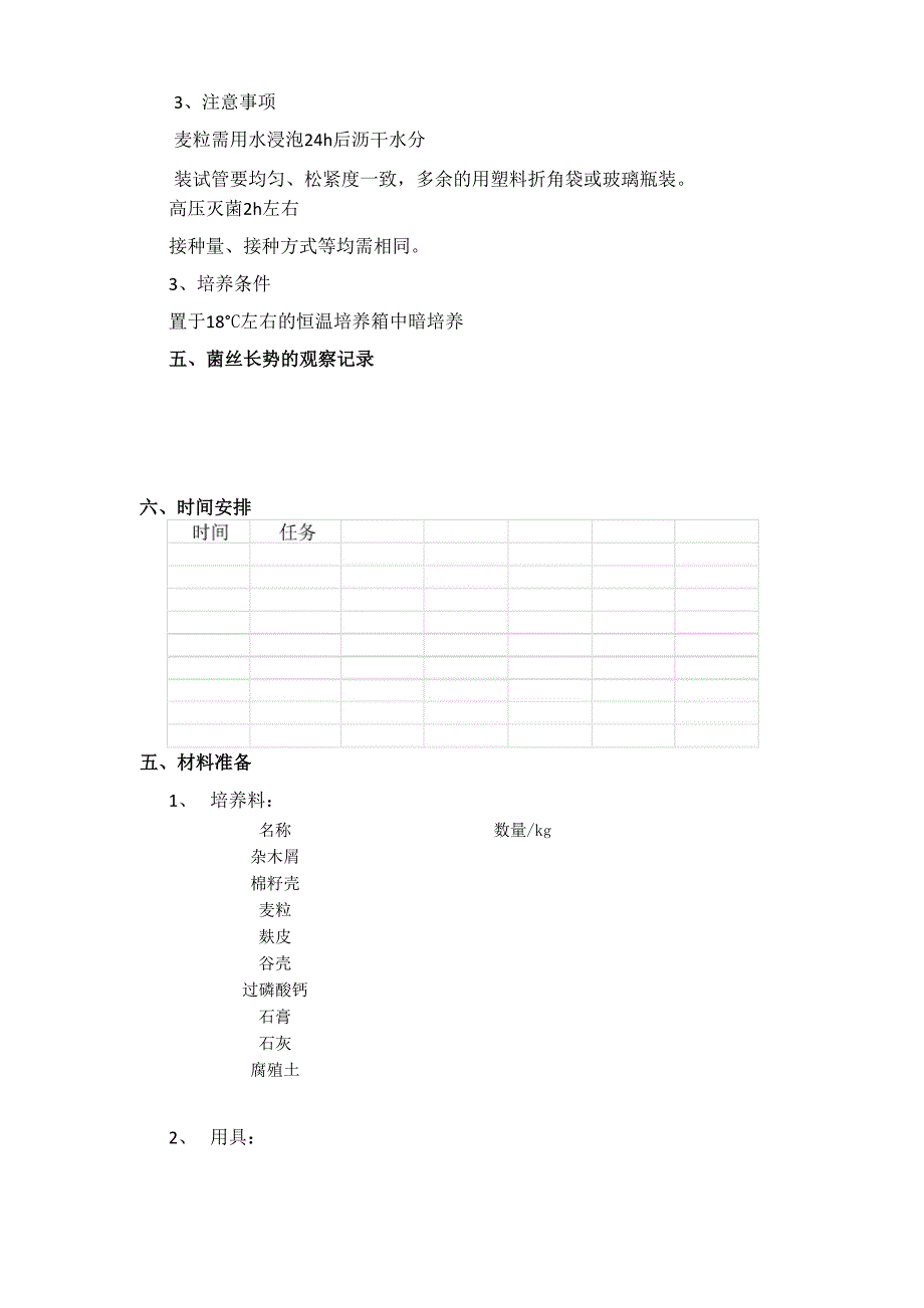 羊肚菌原种配方筛选实验方案_第3页