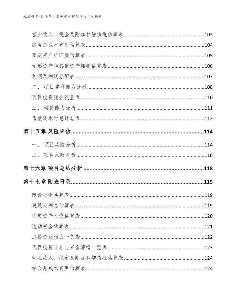 黔西南大数据电子信息项目立项报告模板参考_第5页