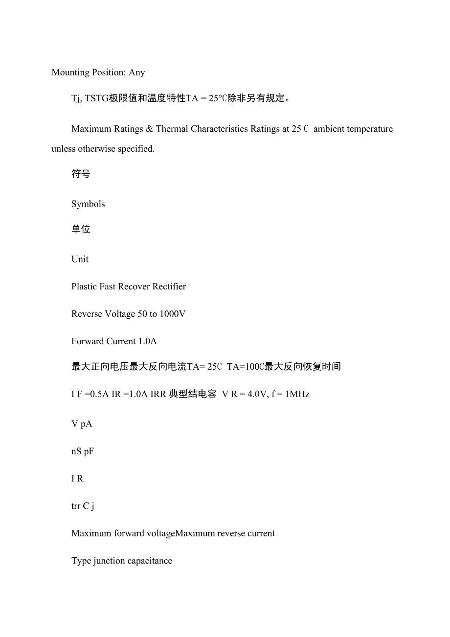 快恢复整流二极管参数FR101_第3页