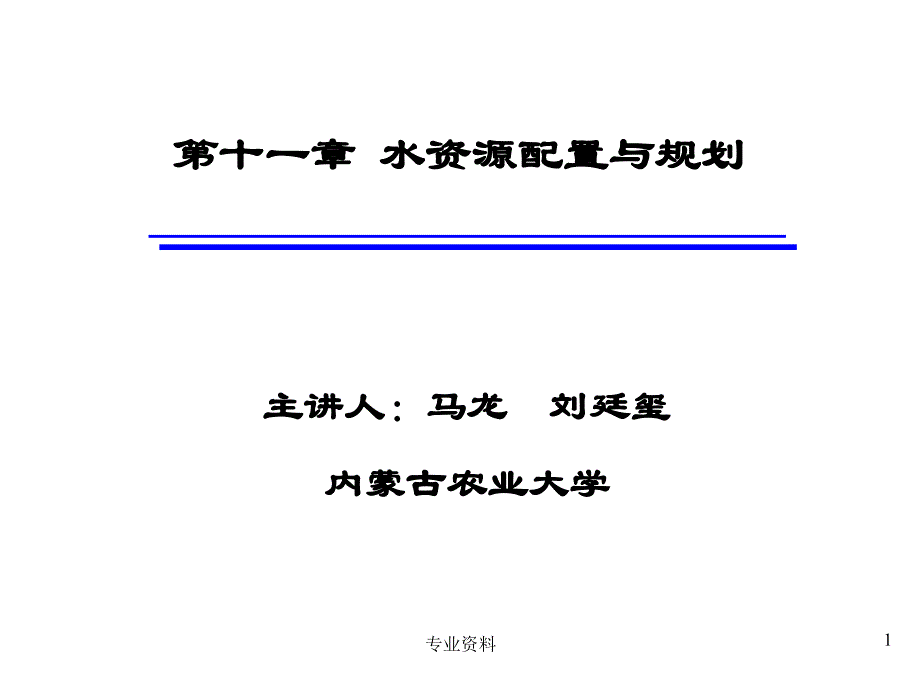 水资源配置与规划优质材料_第1页