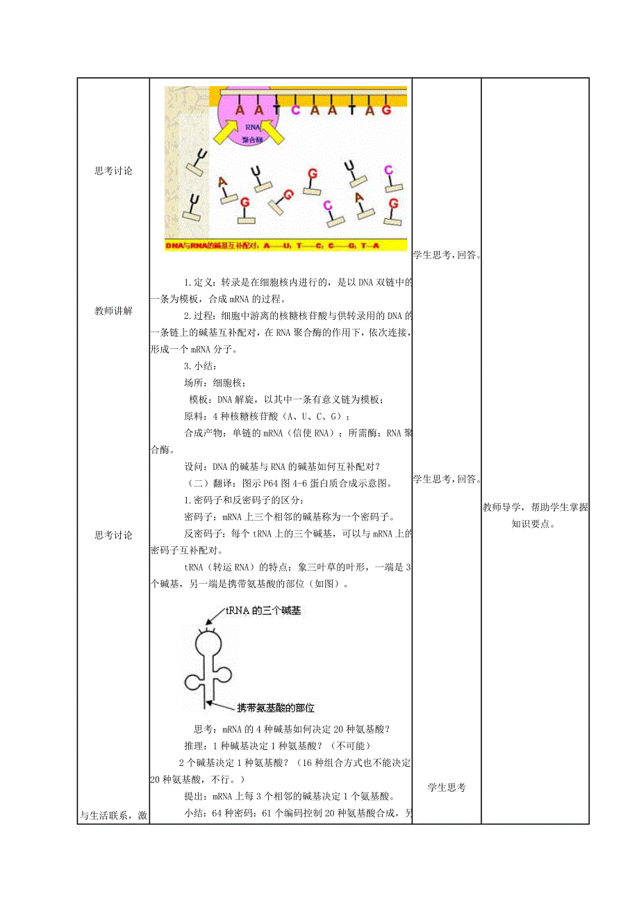 基因指导蛋白质的合成教学设计.doc_第3页