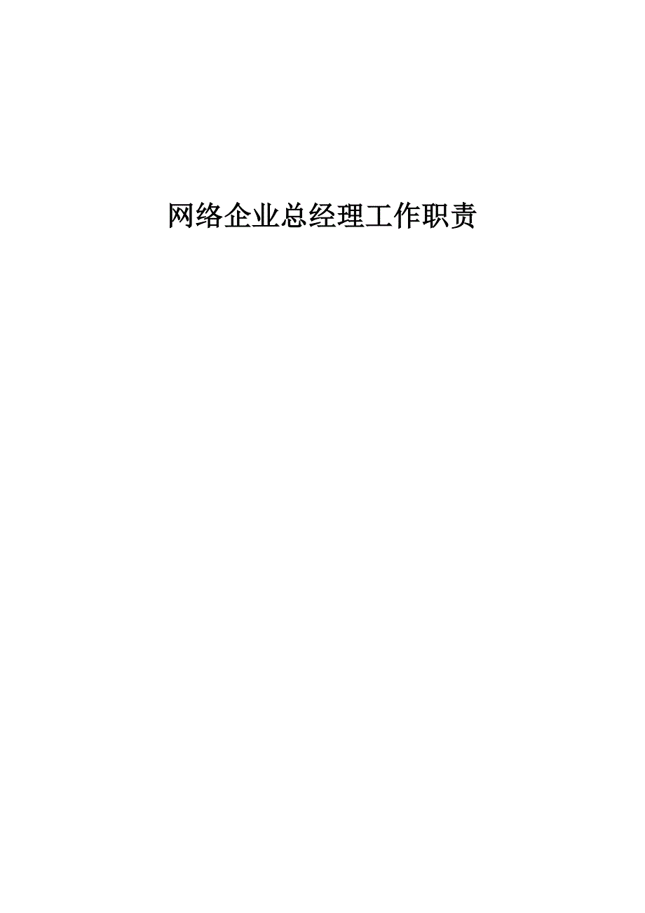 网络公司总经理岗位_第1页