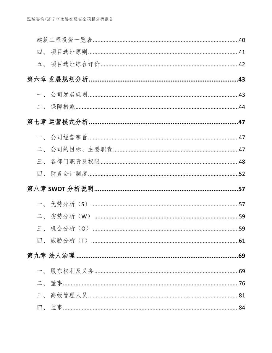 济宁市道路交通安全项目分析报告_模板_第5页