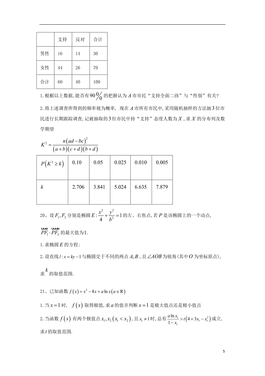 2019届高考数学倒计时模拟卷（1）理_第5页