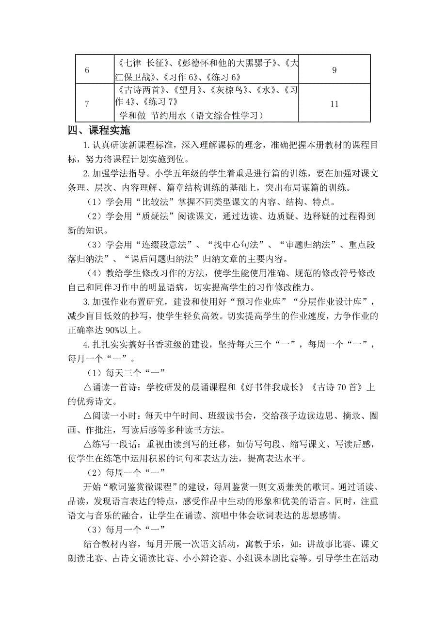 五下语文学期课程计划.doc_第5页