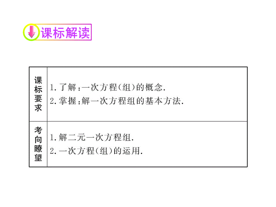 中考复习精品课件：第7讲 一次方程组_第3页