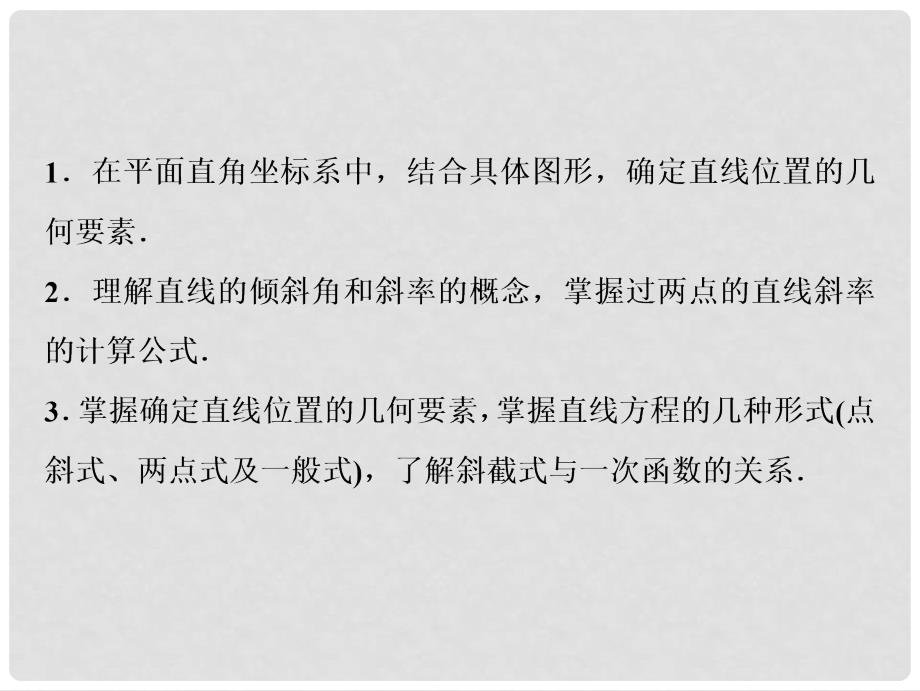 高考数学一轮复习 第八章 平面解析几何 第一节 直线与直线方程课件_第3页