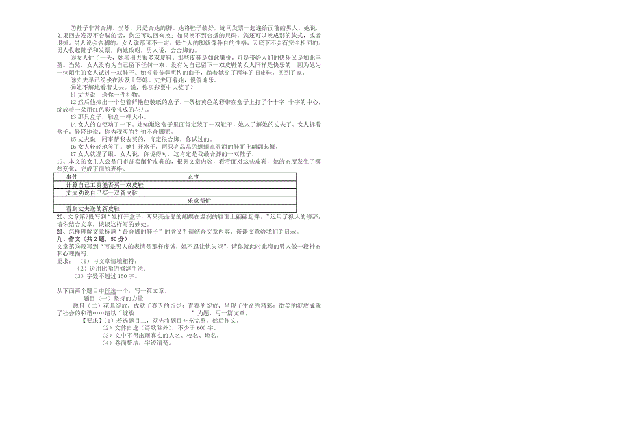 2013年长沙市初中毕业学业水平考试语文网上模拟试卷2_第3页