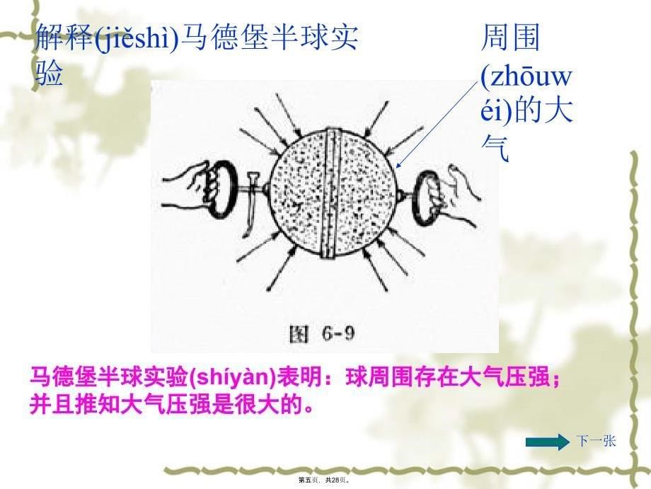 人教版八年级物理下册第九章第三节大气压强课件说课材料_第5页