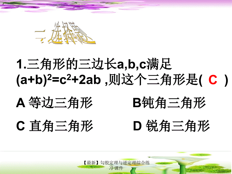 最新勾股定理与逆定理综合练习课件_第4页