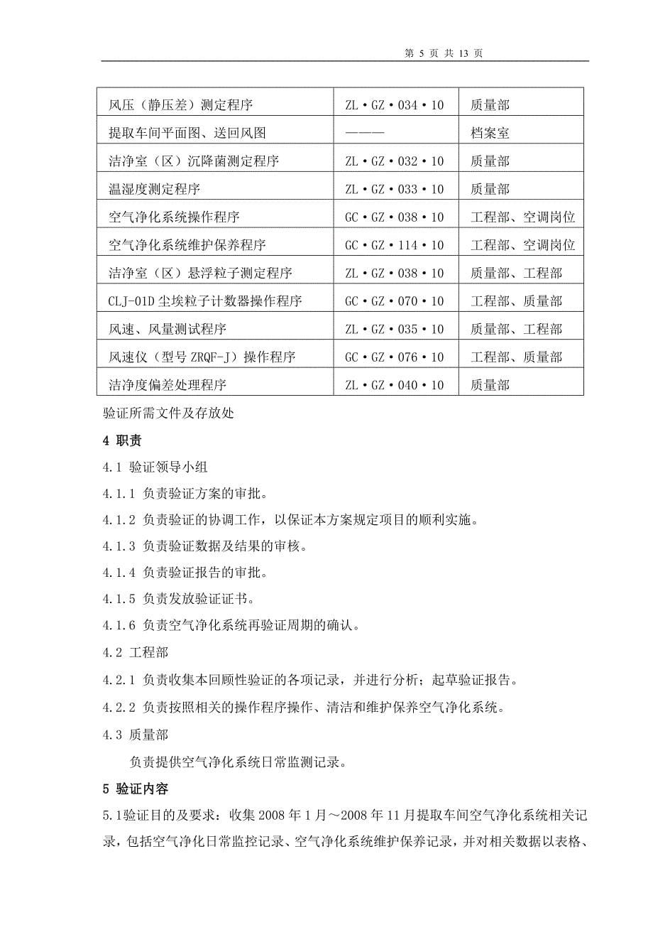 空气净化系统回顾性验证方案_第5页