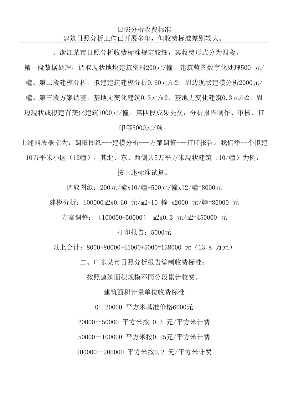 日照分析收费准则_第1页