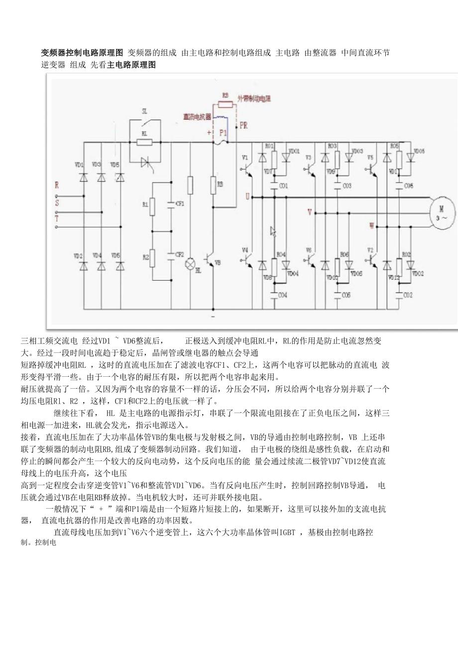 变频器主电路原理及说明_第1页