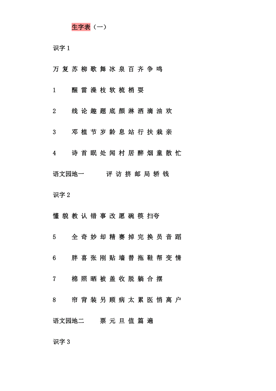 人教版一二三年级生字表(全)_第3页