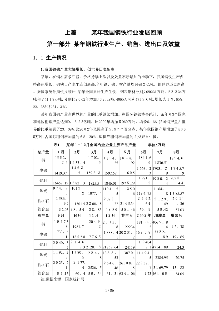 经济发展--钢铁行业生产、销售、进出口及效益（DOC 97页）_第4页