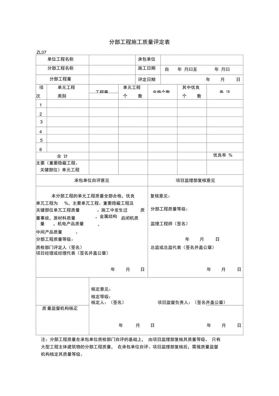 施工质量评定表汇总_第5页