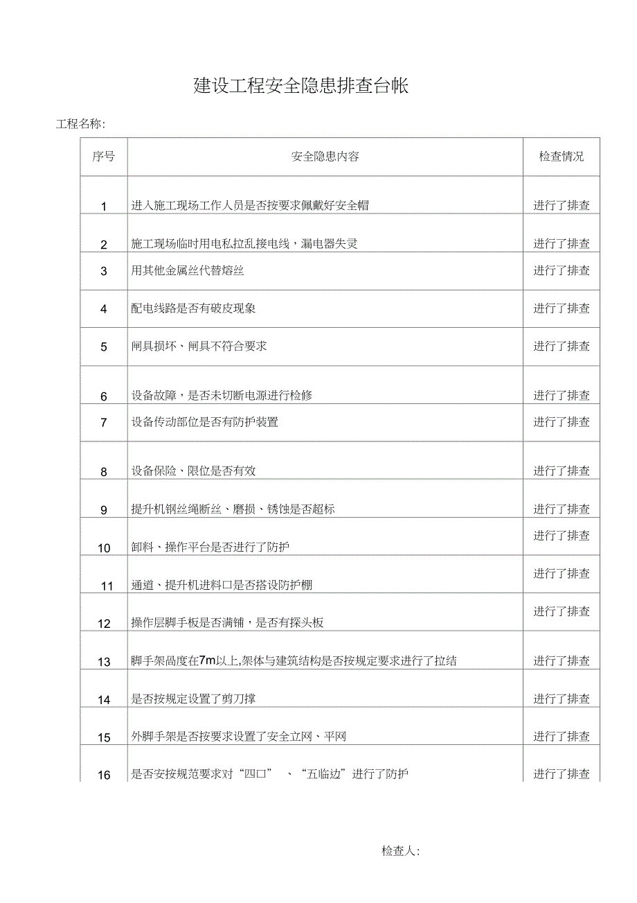 建设工程安全隐患排查台帐_第3页