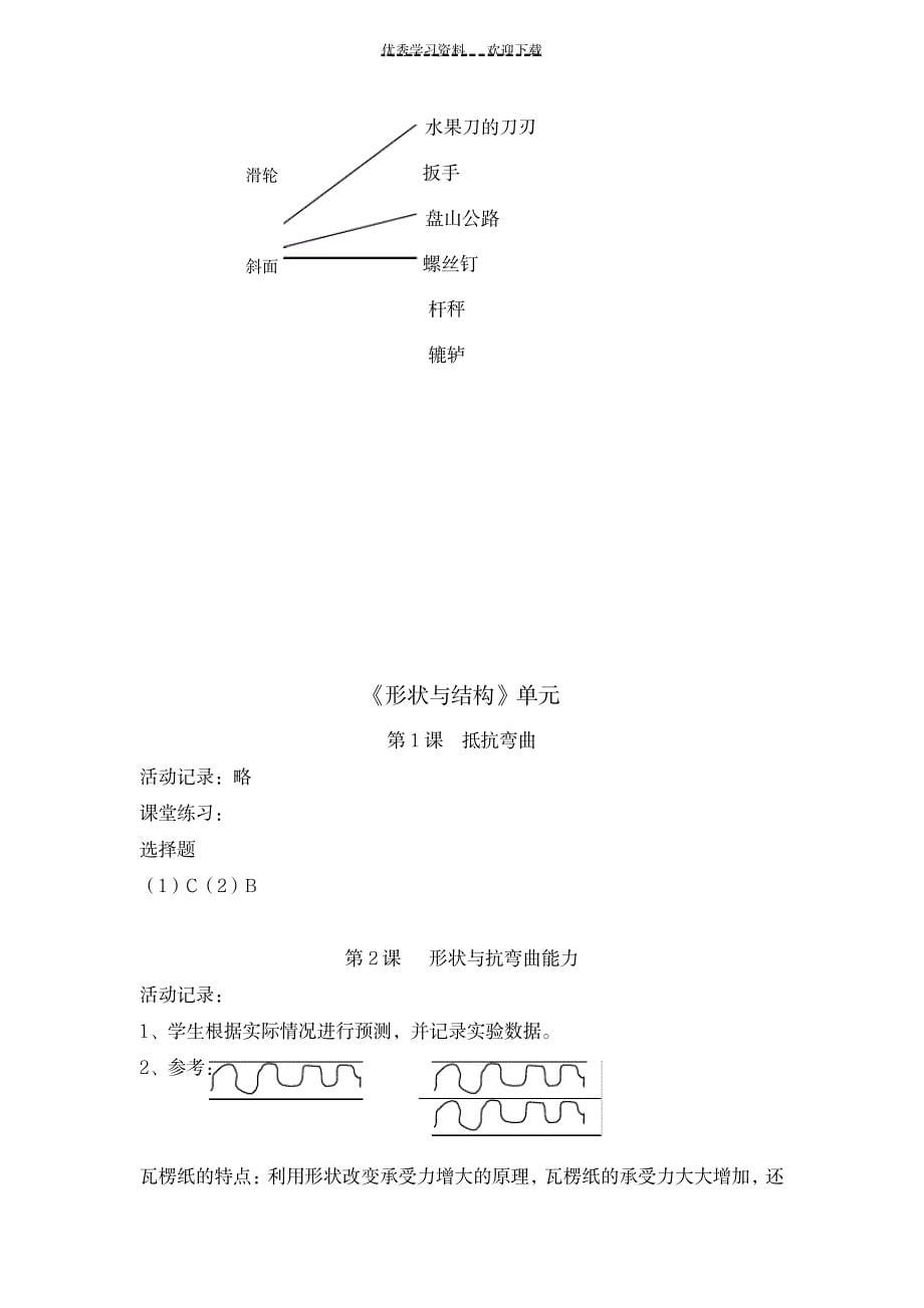 六上科学作业答案_资格考试-教师资格考试_第5页