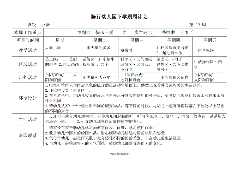 小班下学期16-18周周计划_第2页