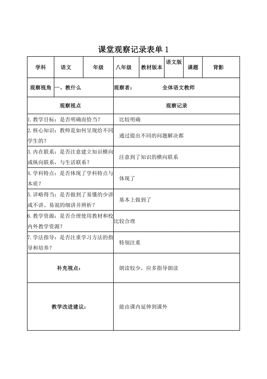 课堂观察记录表单l李二英_第1页