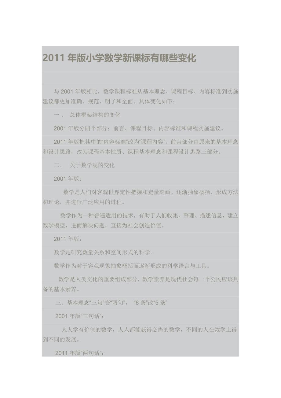 小学数学新课标有什么变化.docx_第1页