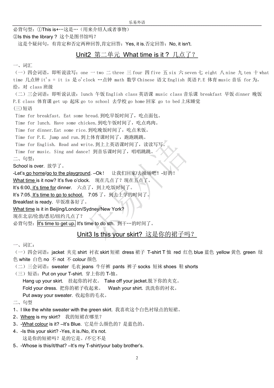 人教小学四年级英语下册期末复习知识点 （精选可编辑）.DOCX_第2页