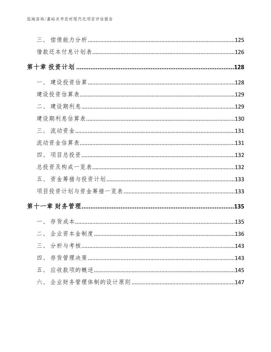 嘉峪关市农村现代化项目评估报告【范文模板】_第5页