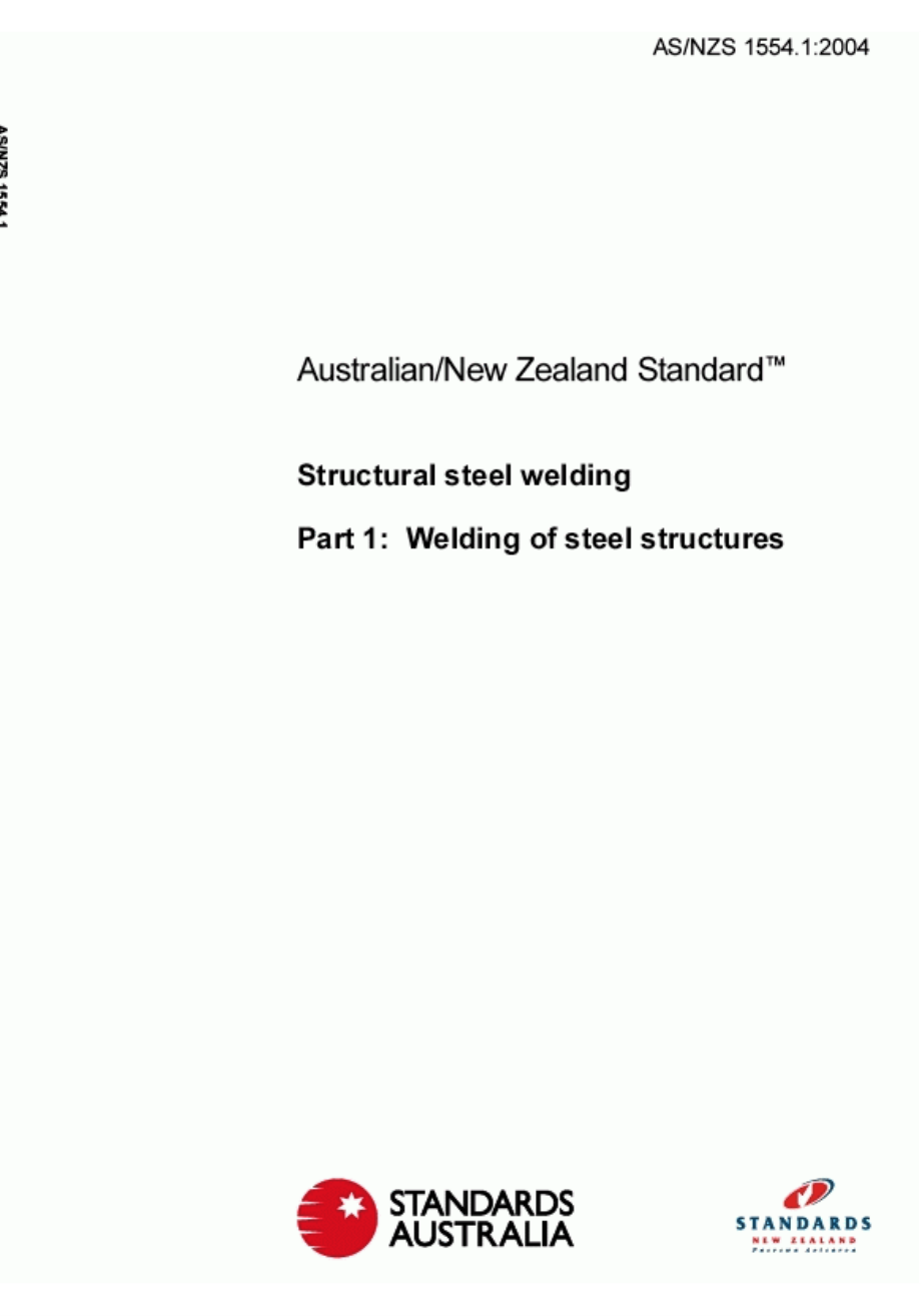 【AS澳大利亚标准】AS NZS 1554.12004 structural steel welding part 1welding of steel structures_第1页