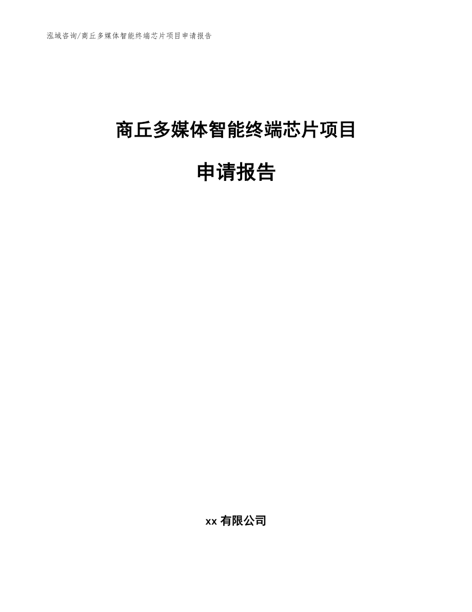 商丘多媒体智能终端芯片项目申请报告【模板范本】