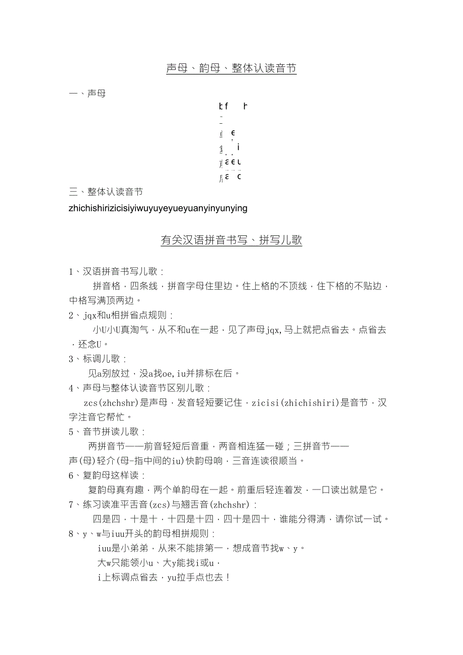 声母、韵母、整体认读音节_第1页